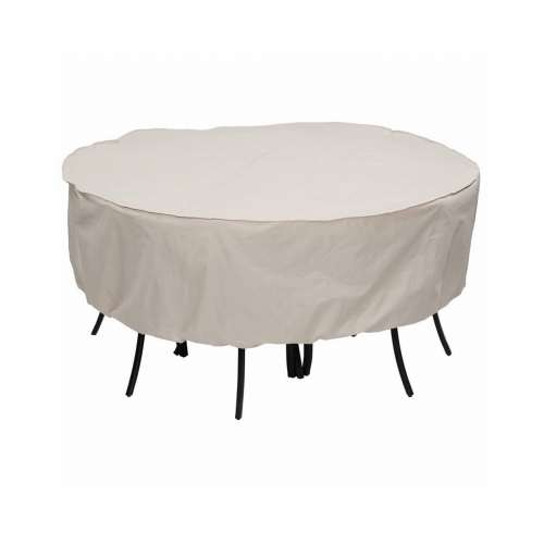 Mr Bar-B-Q 07838BB Patio Table and Chair Dining Set Cover,Taupe, Round