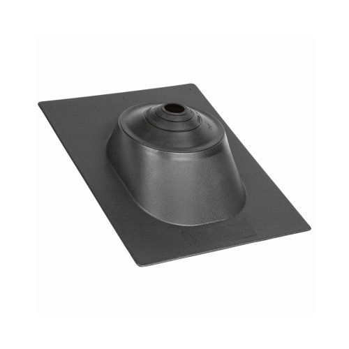 Hard Plastic Base Roof Flashing, Fits 1-1/4 to 4-In. Pipe