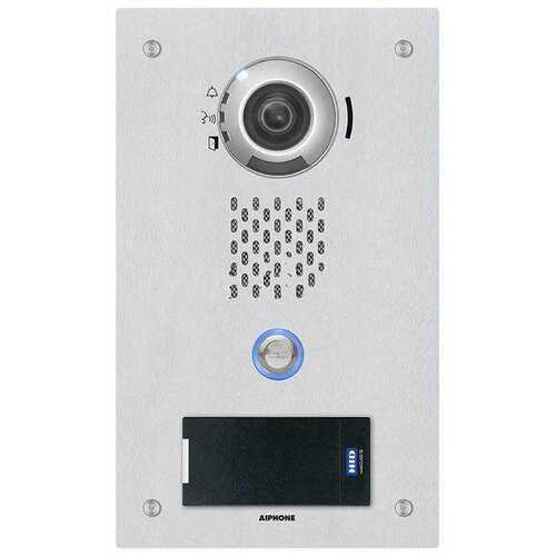 IX Series Flush Mount 1-Channel IP Video Door Station Intercom with HID Prox Reader, Stainless Steel