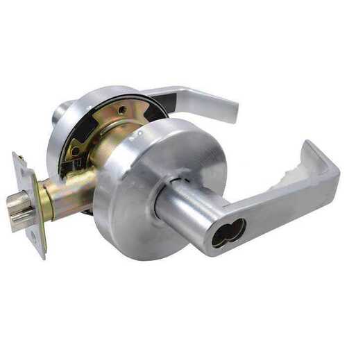 Yale Commercial BAU4607LN626LC Office Entry Augusta Lever Grade 2 Cylindrical Lock Less Cylinder, MCD234 Latch, and 497-114 Strike US26D (626) Satin Chrome Finish