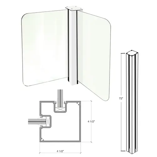 CRL C72CRKW 72" Sky White Cielo Corner Post Kit