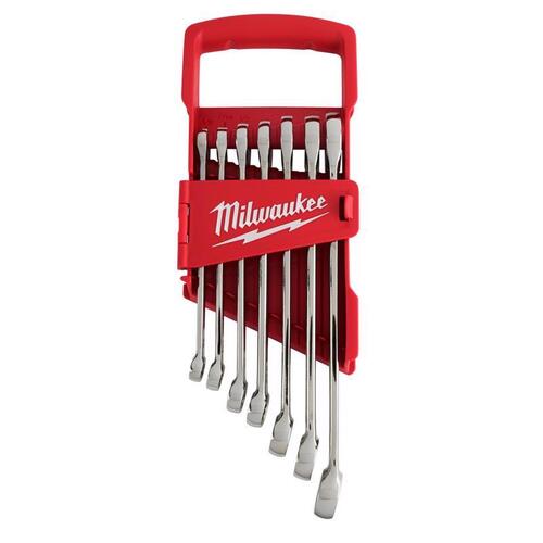 Combination Wrench Set Max Bite SAE I-Beam Handle 12" L Red/Silver