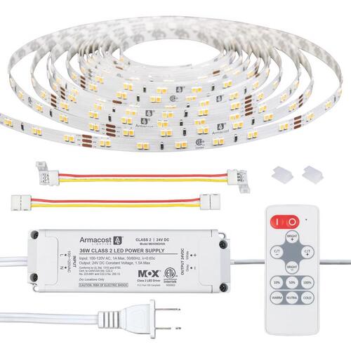 Armacost Lighting 421501 Strip Tape Light Kit RibbonFlex home 16 ft. L White Plug-In LED White