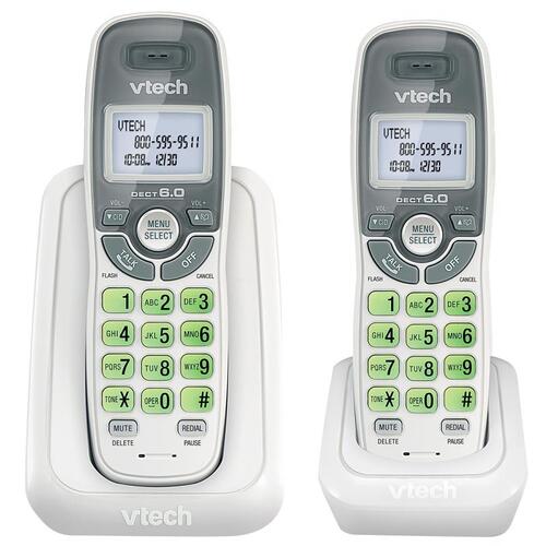 Vtech CS6114-2 Telephone 2 pk Digital Cordless White White