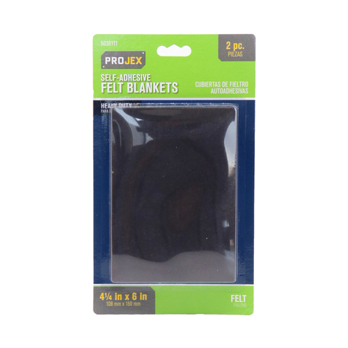 Surface Pad Felt Self Adhesive Brown Rectangle 4-1/2" W X 6" L Brown