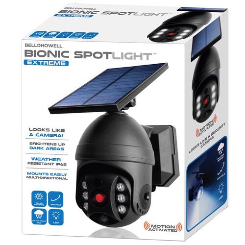 Spotlight Bionic Motion-Sensing Solar Powered LED Black Black