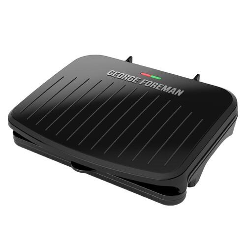 George Foreman GRS075B Grill and Panini Press Black Aluminum Nonstick Surface 75 sq in Black