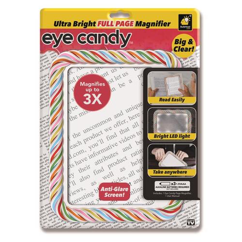 Bulbhead 16251-8 Full Page Magnifier Eye Candy Glass Multicolored