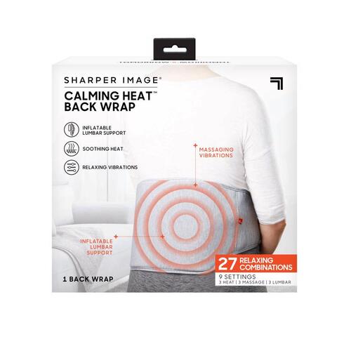 Sharper Image CWT41003 Back Wrap Calming Heat Fabric Gray