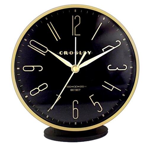 Crosley CR37021 Alarm Clock 5" Black Analog Battery Operated Black