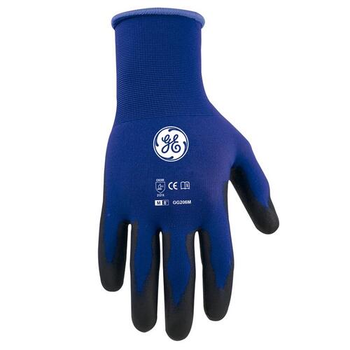 General Electric GG206MC Dipped Gloves Unisex Black/Blue M Black/Blue Pair