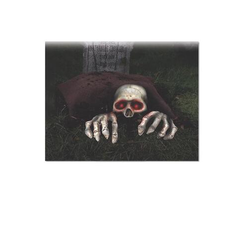 Fun World 91498T Halloween Decor 7.25" Lite Up Skele-Peeper Grave Breaker