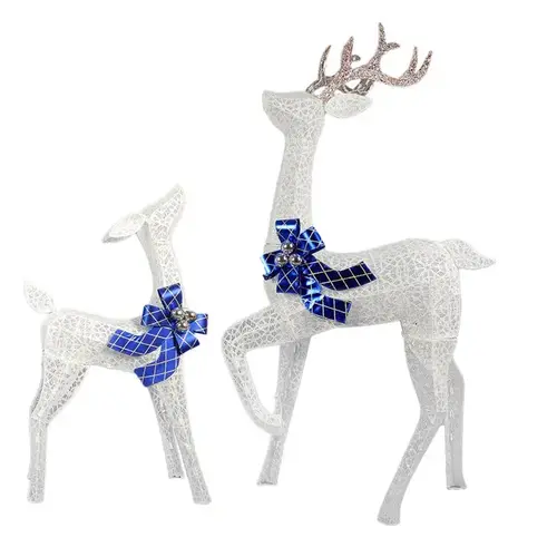 Yard Decor LED 23.62" Glittery Buck and Fawn