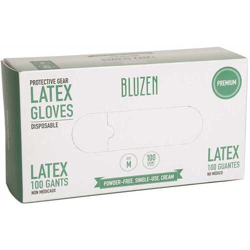6.3 mil Medium White Latex Disposable Gloves