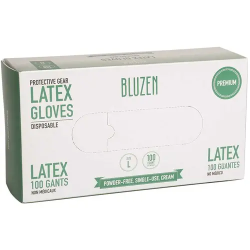 6.3 mil Large Latex Disposable Gloves Off-White - pack of 1000