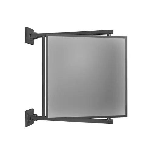 Brixwell PNV11MBL 11" W x 11" H Pivot-N-Vue Double Hinged Mirror Square Matte Black