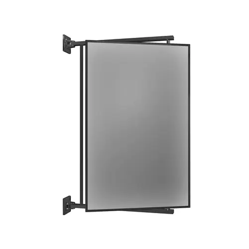 14" W x 22" H Pivot-N-Vue Double Hinged Mirror Rectangular Matte Black