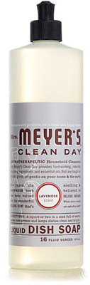 Mrs. Meyer's 11103 Dish Soap Clean Day Lavender Scent Liquid 16 oz Colorless