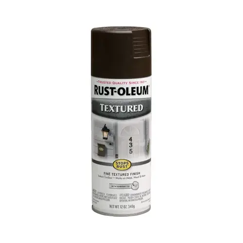 STOPS RUST Textured Spray Dark Brown, Solvent-Like, Dark Brown, 12 oz, Aerosol Can