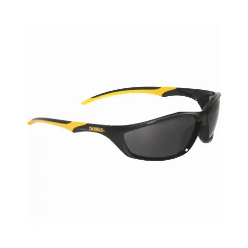 Safety Glasses, Hard-Coated Lens, Polycarbonate Lens, Full Frame, Black/Yellow Frame