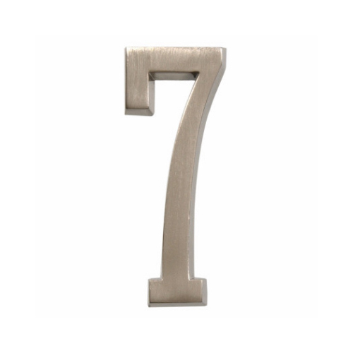 Number Distinctions 4" Silver Zinc Die-Cast Self-Adhesive 7