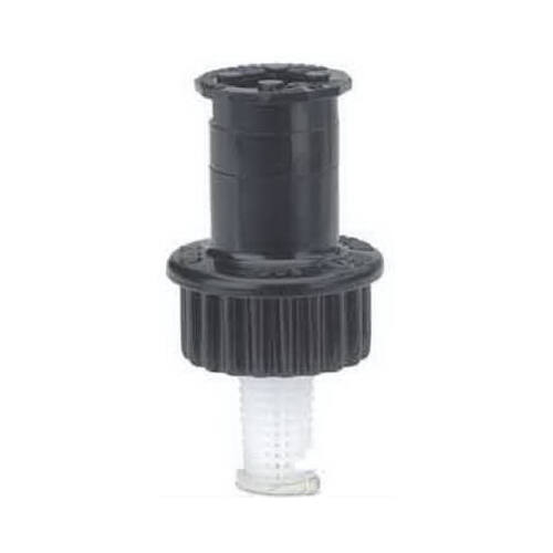 Spray Sprinkler, 1/2 in Connection, 5 to 15 ft, 27 deg Nozzle Trajectory, End Strip Nozzle, Plastic Black