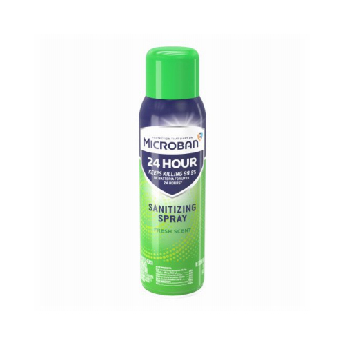 MICROBAN 48665 Disinfectant Sanitizing Spray, 15 fl-oz, Aerosol, Fresh, Clear