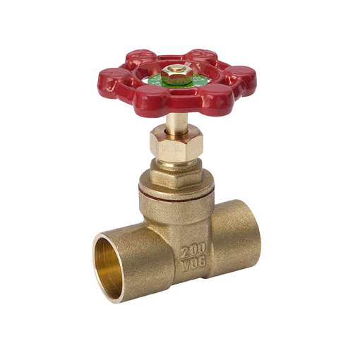 B&K 170-4-34 ProLine Series Gate Valve, 3/4 in Connection, Sweat, 200/125 psi Pressure, Brass Body