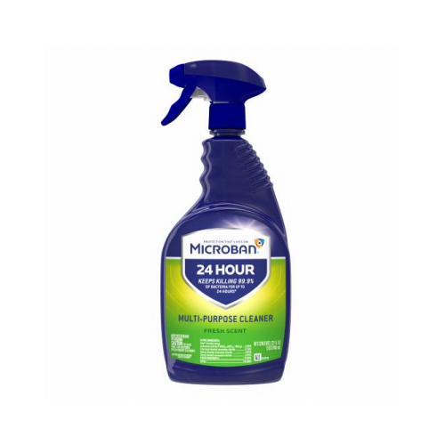 MICROBAN 48587 Cleaner, 32 oz Spray Bottle, Liquid, Fresh, Clear