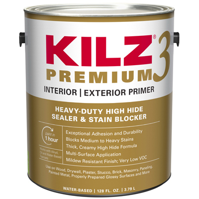 KILZ 13041 Stain Blocking Primer 3 Premium White Flat Water-Based 1 gal White