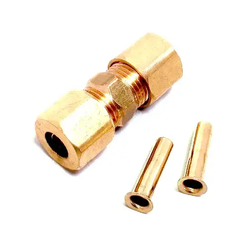 Compression Union 1/4" W Yellow Brass Yellow - pack of 10