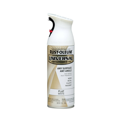 Spray Paint Universal Flat White 12 oz White