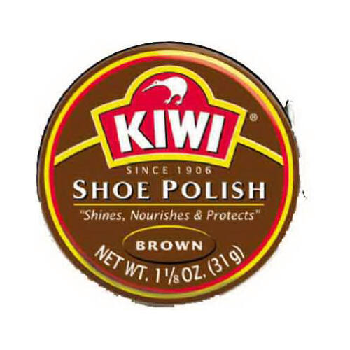 KIWI 10113 Shoes Polish, Brown, Paste, 1.125 oz Can