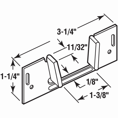 Prime-Line N 6566 Pocket Door Guide, Nylon/Steel, Jamb Mounting Mill