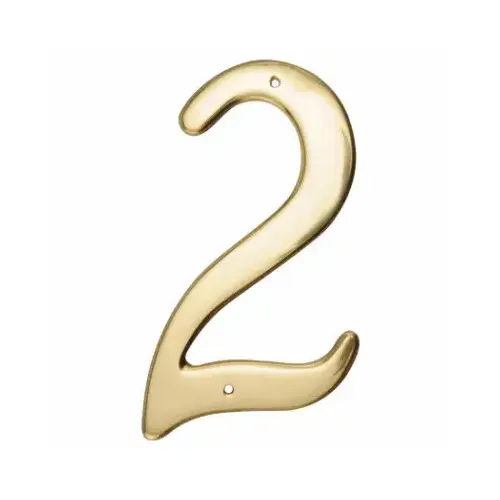 Number 4" Gold Brass Nail-On 2 - pack of 3