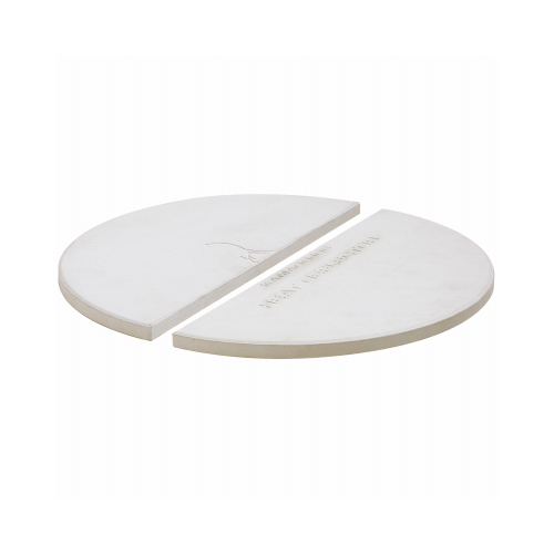 Kamado Joe BJ-HDP BIG JOE Heat Deflector Plate, Half-Moon, Ceramic, White, For: Big Joe 24 in Grill