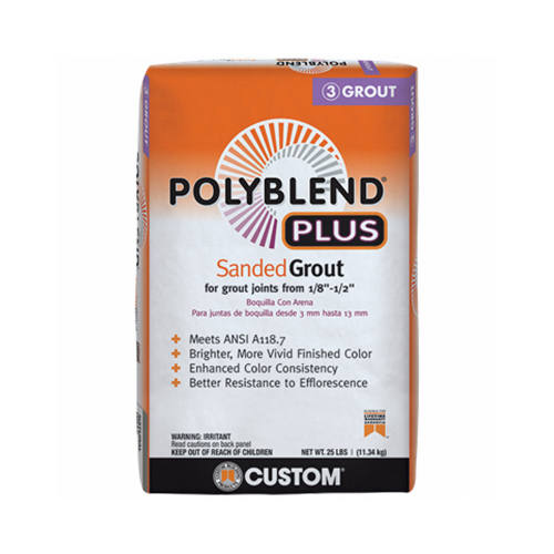 Polyblend Plus Sanded Grout, Powder, Characteristic, Haystack, 25 lb Bag