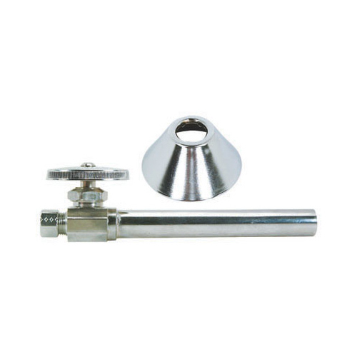 BrassCraft CS41BX C1 Stop Valve, 1/2 x 3/8 in Connection, Sweat x Compression, 125 psi Pressure, Brass Body Chrome