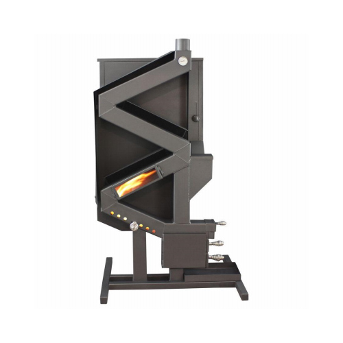 US Stove GW1949 Gravity Fed Non-Electric Pellet Stove, 24 in W, 15 in D, 52 in H, 2000 sq-ft Heating, Steel, Black