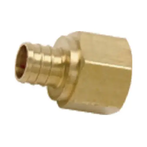 Brass Barb Pex Pipe Insert Adapter, Lead-Free, 3/4 In. FPT, 25-Pk.