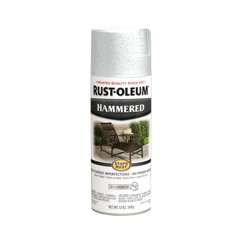 STOPS RUST Spray Paint, Hammered, White, 12 oz, Aerosol Can - pack of 6