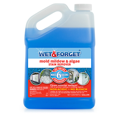 Wet & Forget 800066CA Stain Remover, 1 gal, Liquid, Slight Almond, Blue