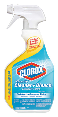 CLOROX 30058 Clean-Up All-Purpose Cleaner, 32 oz Bottle, Liquid, Apple, Floral, Bleach, Pale Yellow