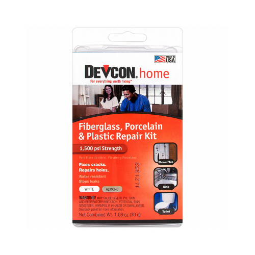 Devcon 90216 Epoxy Repair Kit, Liquid, Ammonia, Almond/White, 1.06 oz