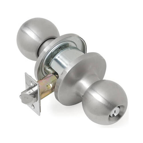 Tell Manufacturing CL100053 Entry Lockset Empire Satin Stainless Steel 1-3/4" Satin Stainless Steel