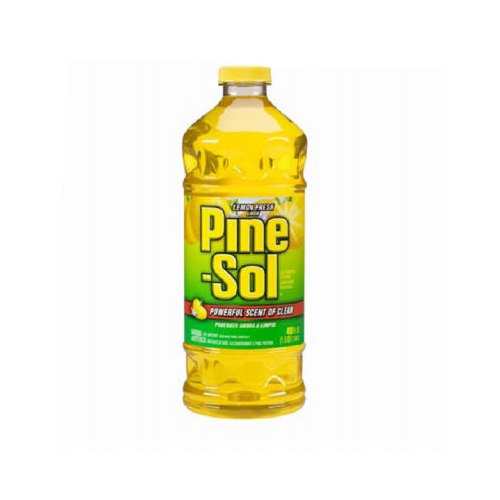 Pine-Sol 40199 All-Purpose Cleaner, 48 oz Bottle, Liquid, Fresh Lemon, Yellow