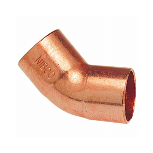 NIBCO W01360T Copper Pipe Elbow, 45 Degree, 1-In. CxC