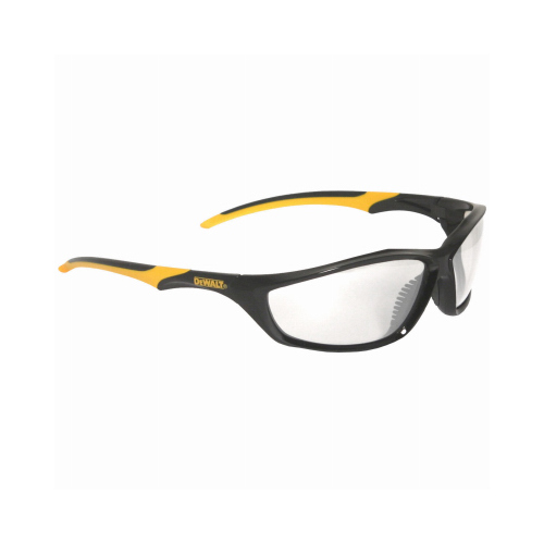 DEWALT DPG96-1C Safety Glasses, Hard-Coated Lens, Polycarbonate Lens, Full Frame, Black/Yellow Frame