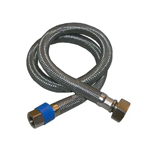 Faucet Supply Line 3/8" Compression X 1/2" D FIP 24" Braided Stainless Steel