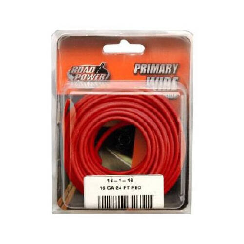 Electrical Wire, 16 AWG Wire, 1-Conductor, 25/60 VAC/VDC, Copper Conductor, Red Sheath